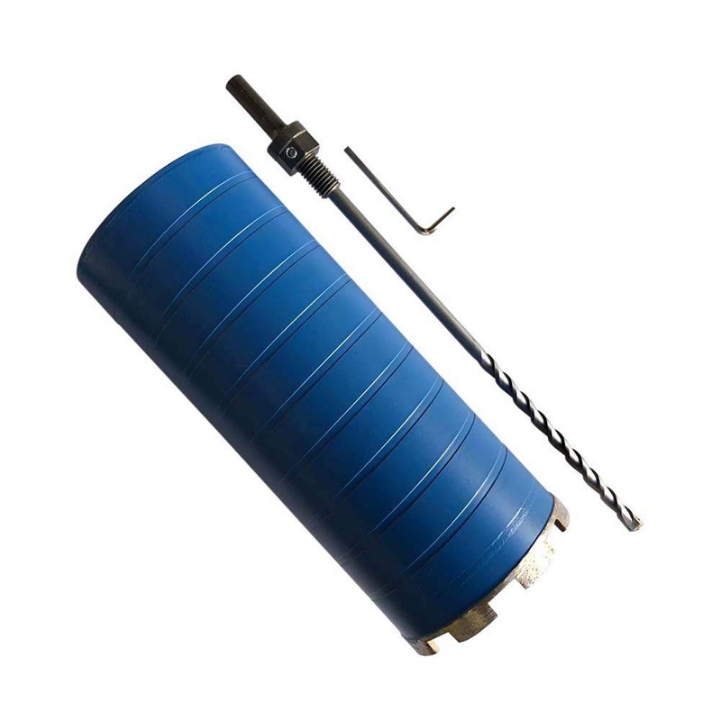 EDiamondTools 4" Dry Diamond Core Drill Bits for Brick and Block with 1/2" Shank Pilot Bit Adapter, 9.5" Drilling Depth, 5/8"-11 Arbor - Image 1